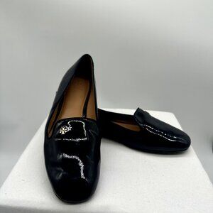 Tory Burch Black Patent Leather Loafer Flats Women's 11